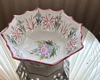 Vintage Hand-Painted Porcelain Fruit Bowl by RCCL Portugal