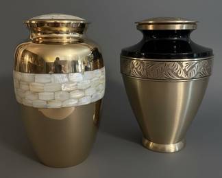 Brass and Mother of Pearl Cremation Urn