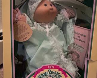 1985 Cabbage Patch Kids Preemie Doll with Original Box and Papers