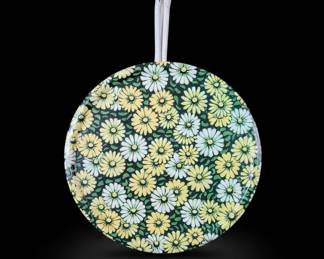 Vintage Marsh Allan Daisy Flower Power Round Metal Serving Tray