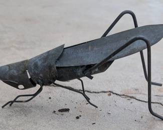 Scrap Metal Grasshopper Sculpture
