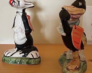 Vintage Sylvester the Cat and Daffy Duck Ceramic Figurines