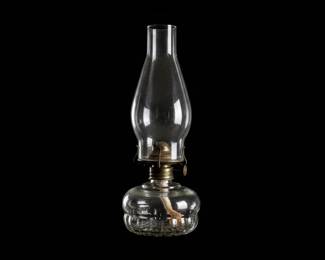 Assorted Vintage Clear Glass Oil Lamps and Vases