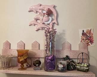 Dolphin Wall Decor with Seashell Embellishments