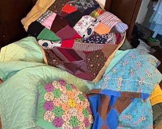 Vintage Yo-Yo Quilt and Crazy Quilt Bundle