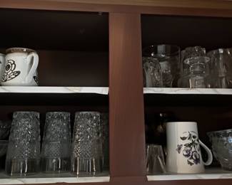 Vintage Ceramic Mugs and Assorted Glassware Set