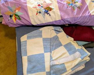 Handmade Star Quilt and Checkerboard Blanket