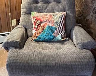 Gray Upholstered "Sondra" Power Lift Recliner