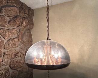 Mid-Century Modern "Dianella" Style Glass Dome Chandelier