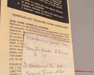 Vintage Fire-Resistant Safe with Handwritten Dial Combinations