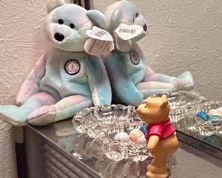 Winnie the Pooh Beanie Babies with Pastel Tie-Dye