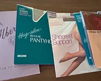 Vintage Pantyhose Assortment (Sears Hug-alon, JCPenney Sheerest Support, Round the Clock, Alberti Custom Fit Hosiery)