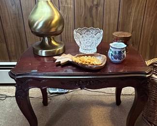 Louis XV Style Mahogany Side Table with Cabriole Legs