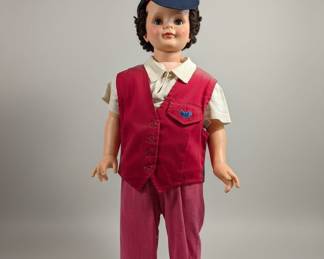 Vintage "Little Lord Fauntleroy" Style Doll with Embroidered Vest