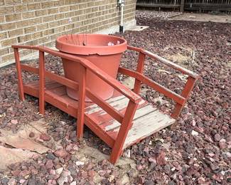 Terracotta Planter on Wooden Stand