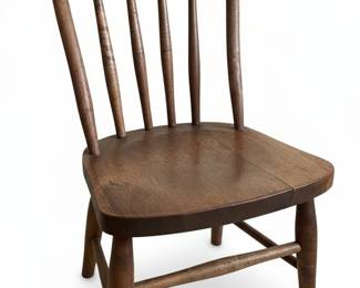 Antique Oak Spindle Back Windsor Chair