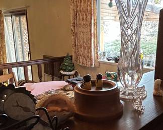 Cut Crystal Glass Vase and other Knick Knacks