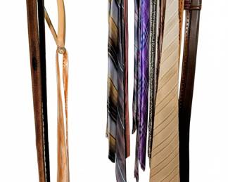 Collection of Vintage Men's Ties and Leather Belts