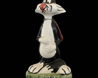 Vintage Sylvester the Cat and Daffy Duck Ceramic Figurines