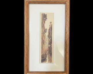 Ugo Baracco Etching/Aquatint of Venetian Canal Scene