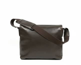 Men's Brown Leather Messenger Bag