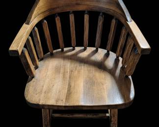 Vintage Oak Captain's Chair