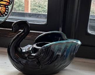 Vintage Blue Mountain Pottery Swan Planter