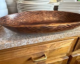 Stunning oblong wooden bowl