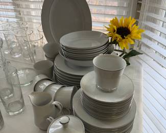Neutral platinum and white china 