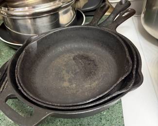 Some of the cast iron pans 
