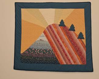 Handmade Quilted Wall Hanging - Sunrise Mountain Scene