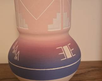 Sioux Pottery Vase with Geometric Designs