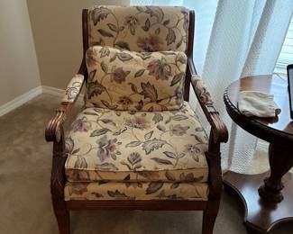 50	$120 each	One of two armchair with floral BROYHILL -one has worn area 29Wx31Dx38 - LEFT one 