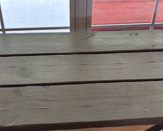 22	200.00	Rustic library table - iron antique base 72Wx17Dx30H