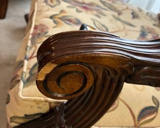 53	$120 each	One of two armchair with floral BROYHILL -one has worn area 29Wx31Dx38 - RIGHT one 