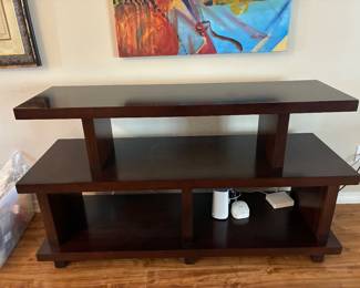 18	250.00	Three level shelve 56Wx20Dx36H brown wood 