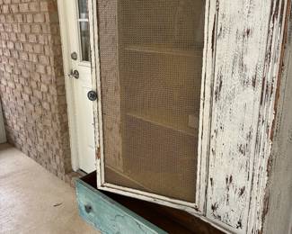 42	150.00	Antique Shabby Chic cabinet 33Wx13Dx64H