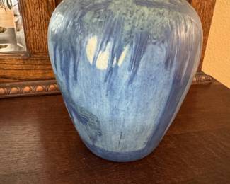 2	1600.00	Newcomb Pottery vase Live oaks, Spanish moss, full moon - marked UE 91- 8"T x 7"W & signed UE41 - N 