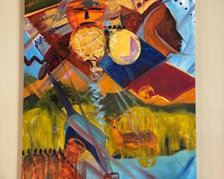 #17 - $350 - African painting Edwin N. Krumatt 1997 - Artist of Nola 