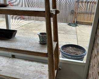 44	400.00	Primitive Indonesian three shelves - solid wood 70Wx17Dx58H