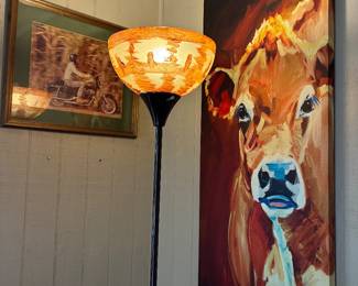 87	46.00	Cow painting oil on canvas 