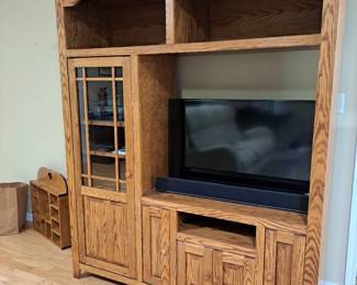#24 Oak Entretainement center 64x20x76 $350