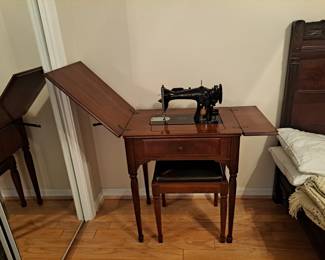 #39 Sewing table with Singer AM007049 model with bench $200