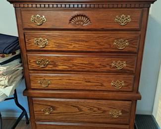 #38 Tall chest 5 drawers 36Wx18Dx52 $180