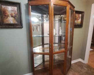 #30 Curio cabinet wood 50Wx15Dx76T $350