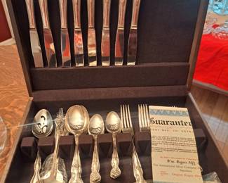 #17 - $80 Silver plated set in box Rogers & Co