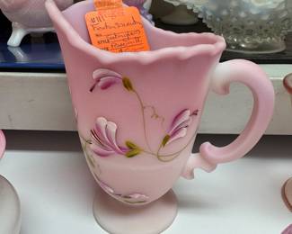 #111 - $50 Fenton satin glass Rosemilk 