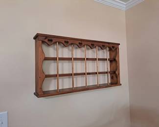 #22 Heart carved curio shelve 36x19Tx5 1/2D $100