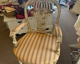 Vintage Louis XVI-style armchair with distinctive hot air balloon armchair