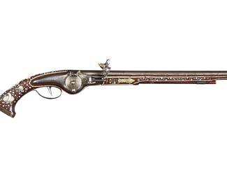 17th Century Germanic Wheellock Pistol W/ Bone Inlay